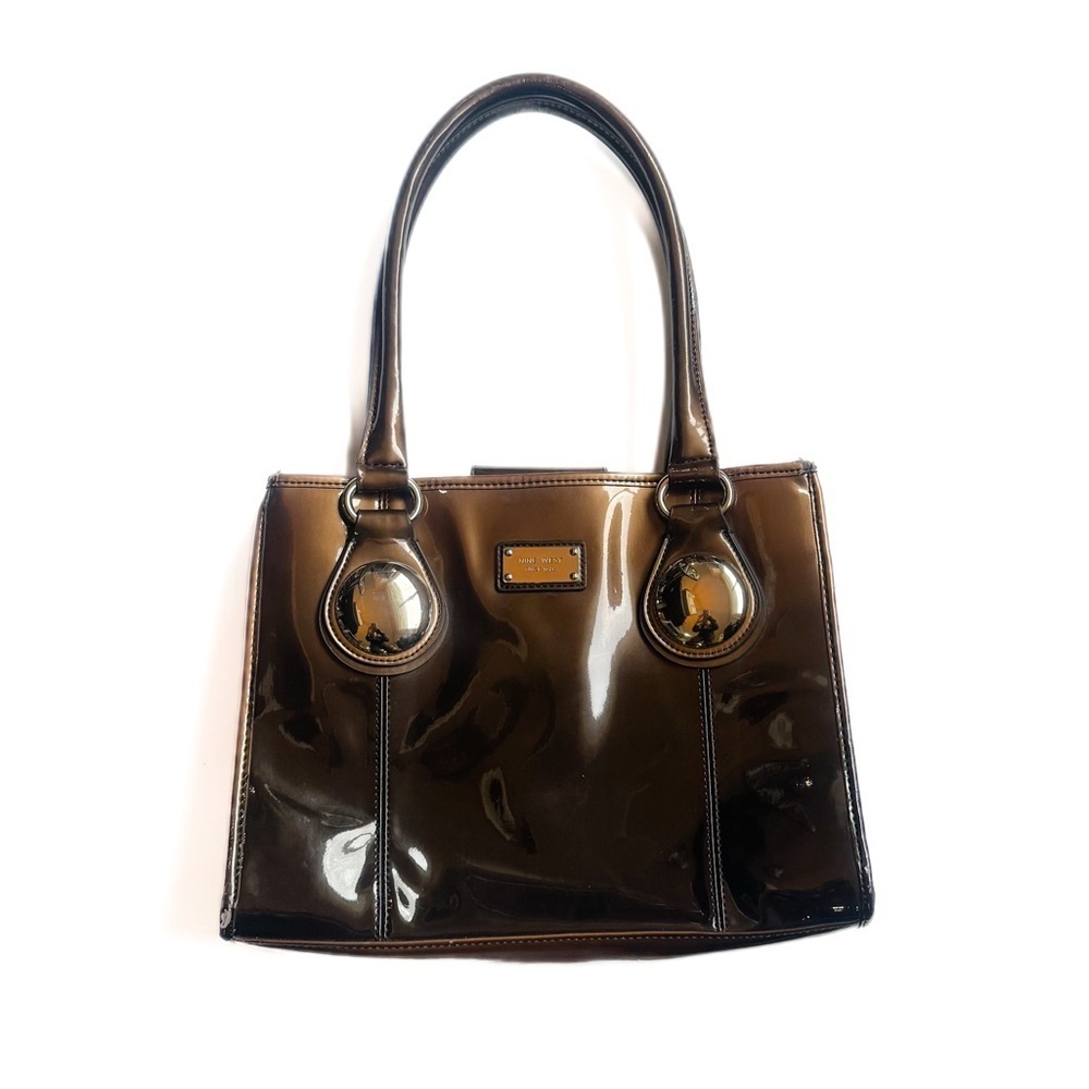 Nine west patent bronze/ brown ombre tote bag ❤️ - Picture 3 of 9